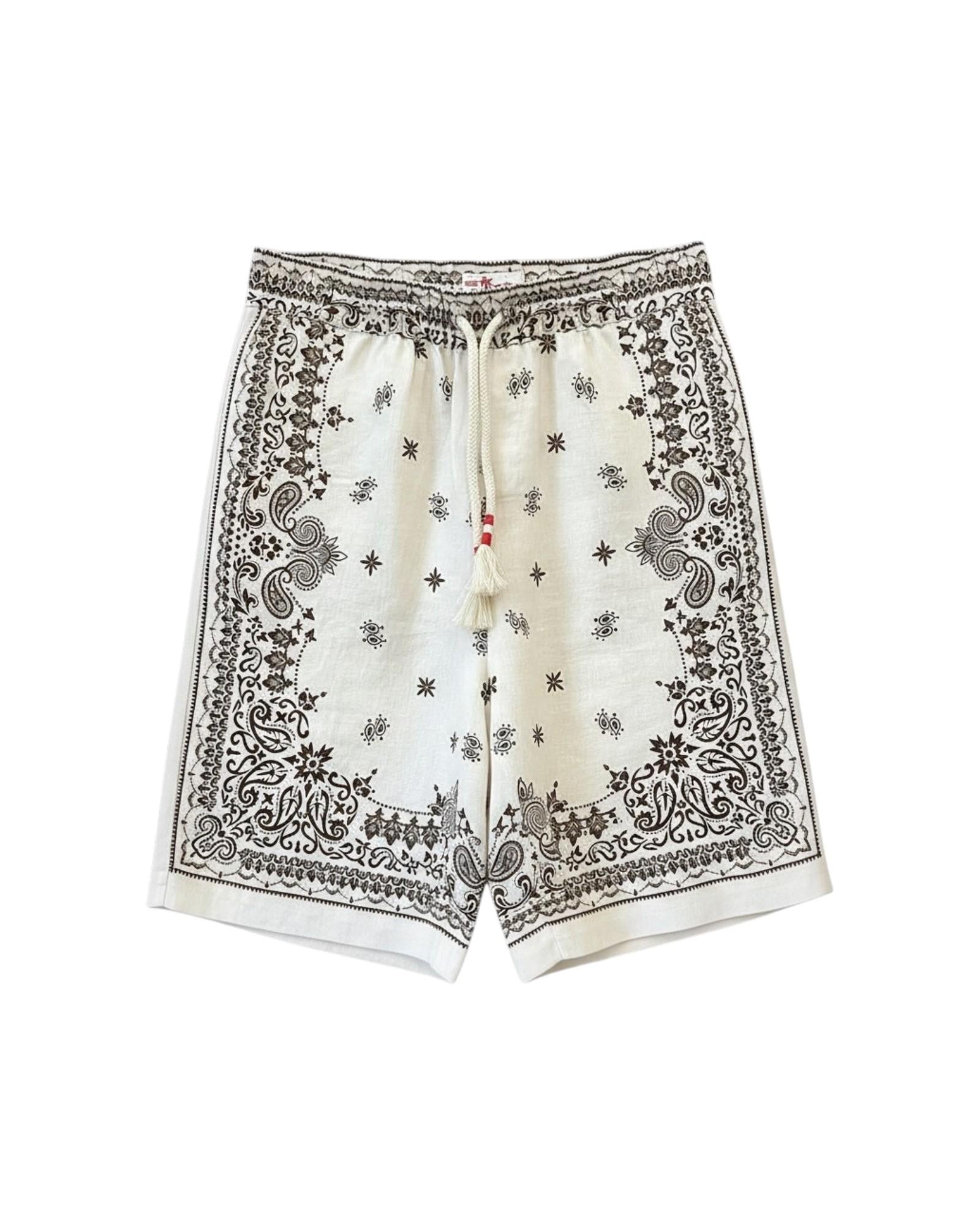 MC2 SAINT BARTH Bermuda MC2 SAINT BARTH uomo MRE000 407980L 11 Marseille Placed Linen Bandana Paisley Beige<BR/> MRE000407980L 11 