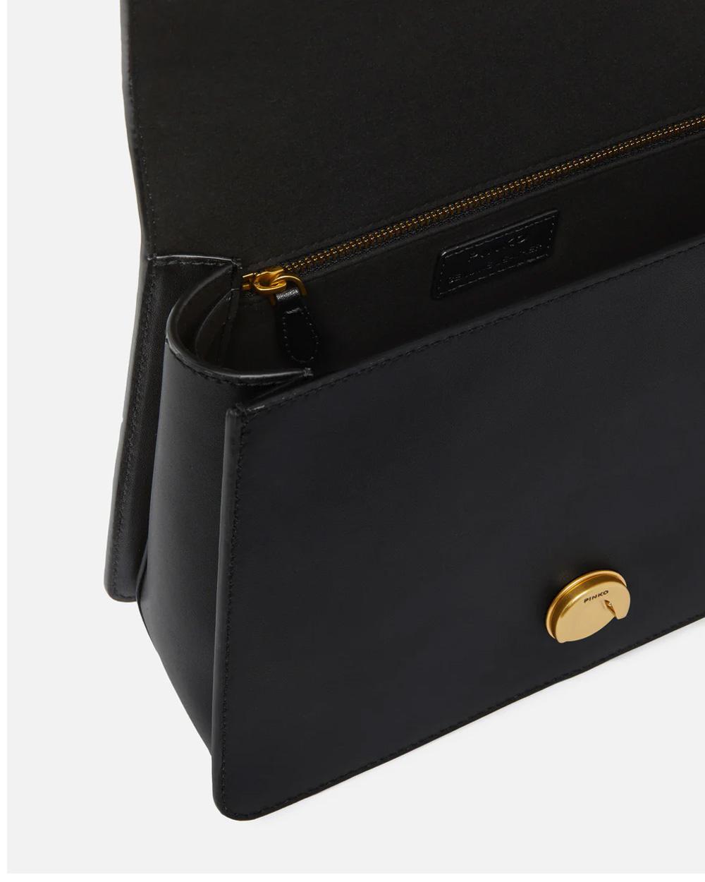 PINKO Borsa PINKO donna LOVE ONE TOP HANDLE CLASSIC LIGHT 100066A0F1 Nera oro chiusura manico tracollo 100066A0F1 Z99Q 