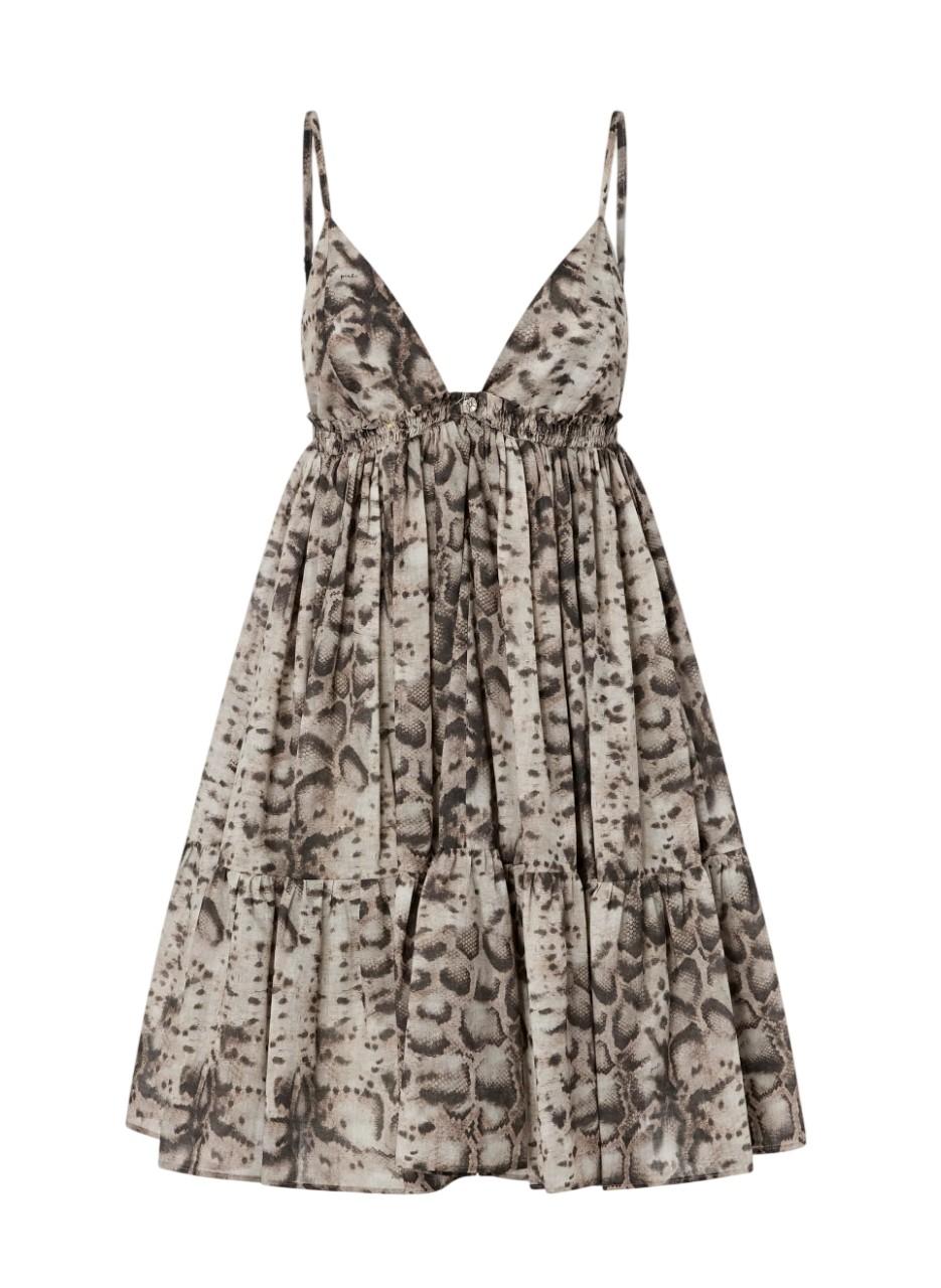 PINKO Abito Pinko donna 106917A3AP CZ9 Adrano corto con stampa animalier Beige Nero 106917A3AP CZ9 