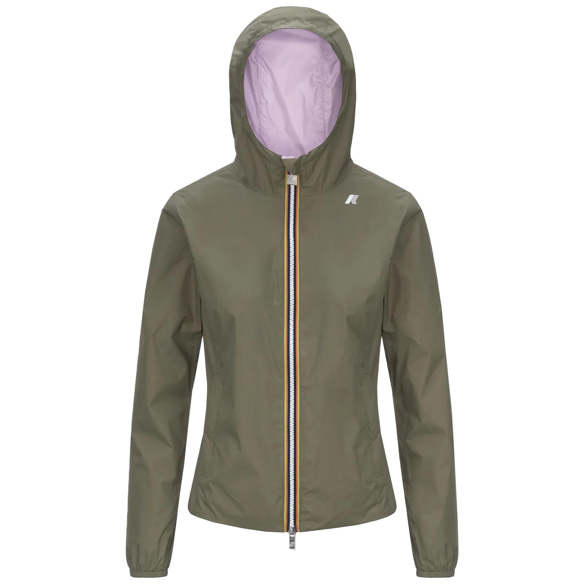 K-WAY Giubbino K-way donna K41317W B0W LILY PLUS 2 REVERSIBLE lilla verde cappuccio K41317W B0W 
