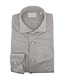Camicia XACUS uomo J558ML21464 Beige trama operata slim fit collo francese bottoni