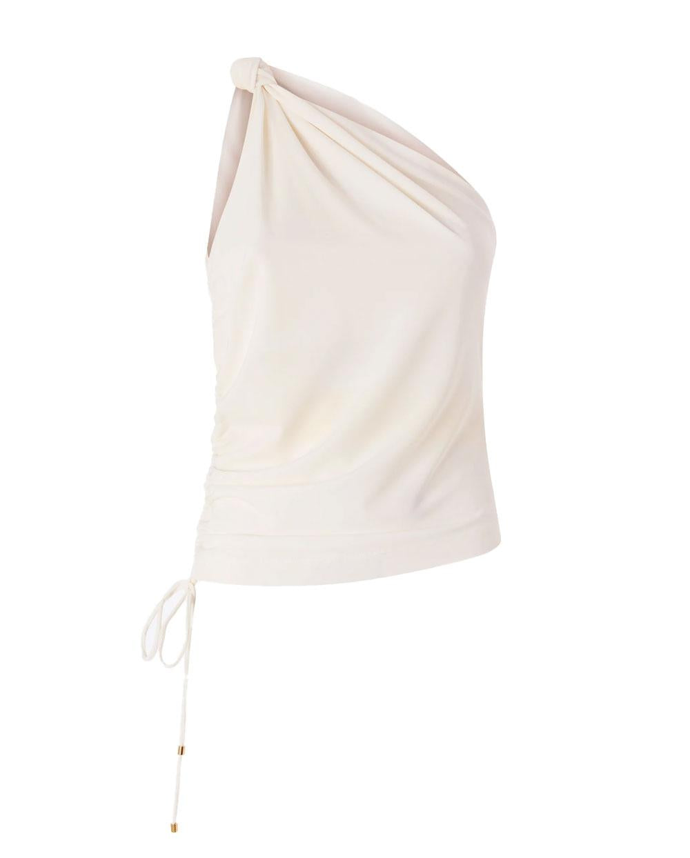 PINKO Top donna Pinko 106544A37V Kristel bianco monospalla nodo<BR/><BR/> 106544A37V Z05 