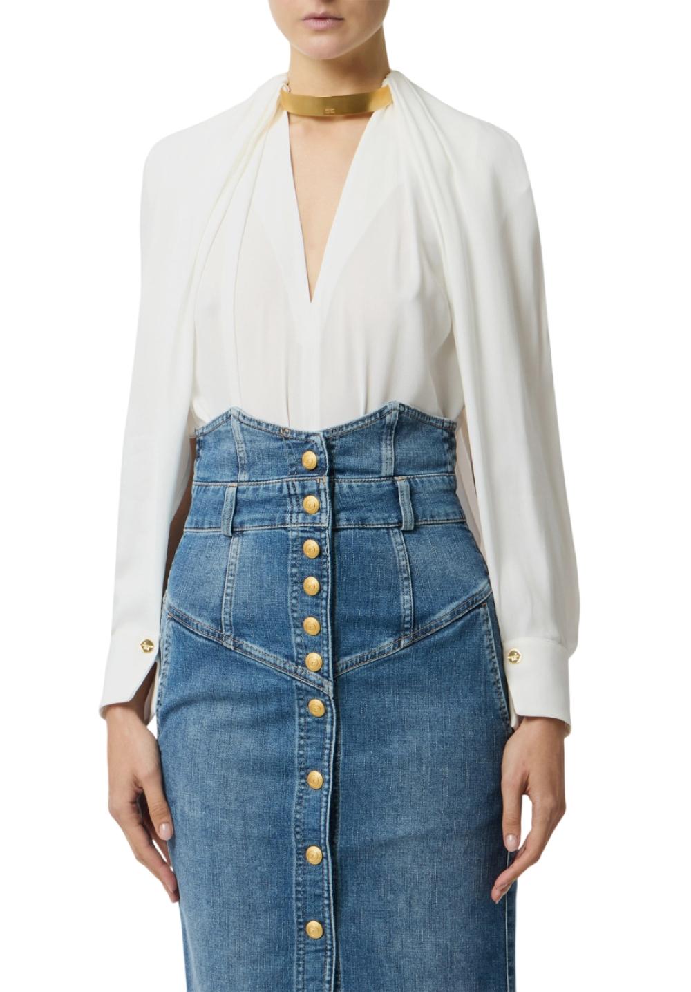 ELISABETTA FRANCHI Camicia Elisabetta Franchi donna CA12961E2360 Avorio<BR/><BR/> CA12961E2 360 