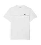 T-shirt Lacoste uomo TH9842 001 bianco con profilo logato
