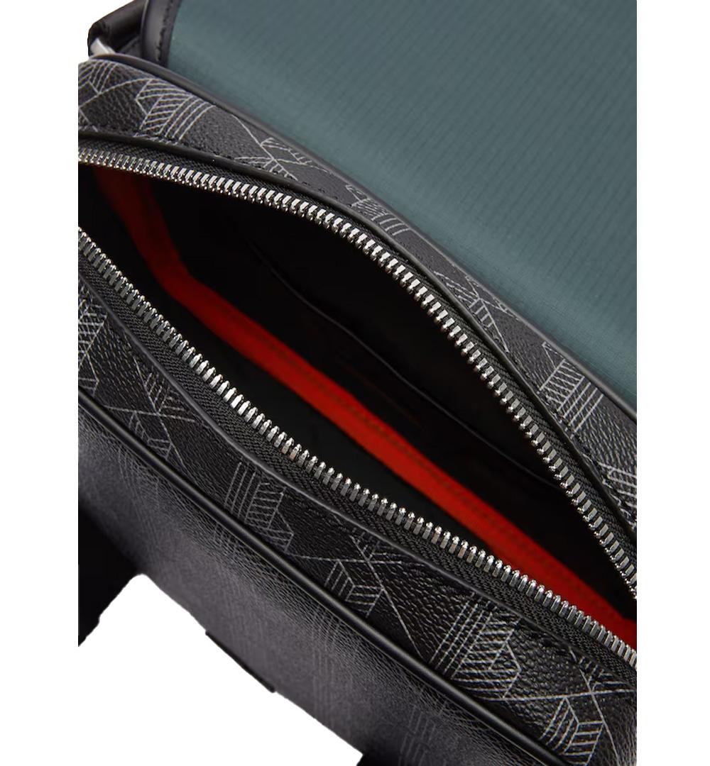 LACOSTE Borsa Lacoste uomo The Blend NH3787LX Nera tracolla regolabile patta con clip monogramma all over tasca interna NH3787LX H45 