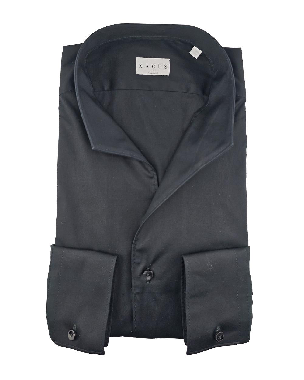 XACUS Camicia XACUS uomo 541ML16113 Nera slim fit collo aperto polsini dritti bottone 541ML16113 003 