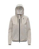 K-WAY women's sweatshirt K5138FW JOURNEER TRAVEL Beige hood drawstring zip pockets logo