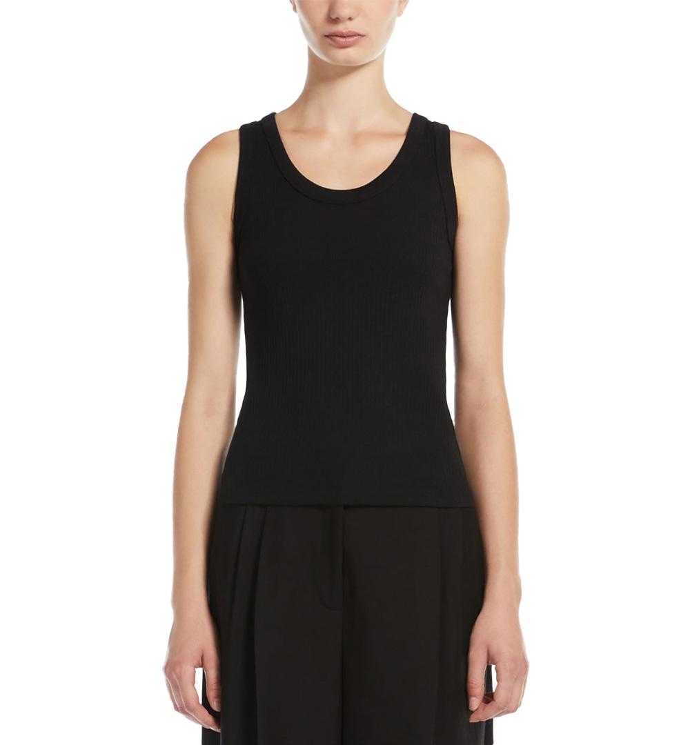 WEEKEND Top Weekend donna Multic 2515941022600 Nero cotone spalline scollo tondo costine aderente<BR/> 2515941022600 007 