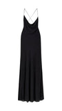 Abito Pinko donna 106299A32X Z99 Farro lungo in satin con strass Nero