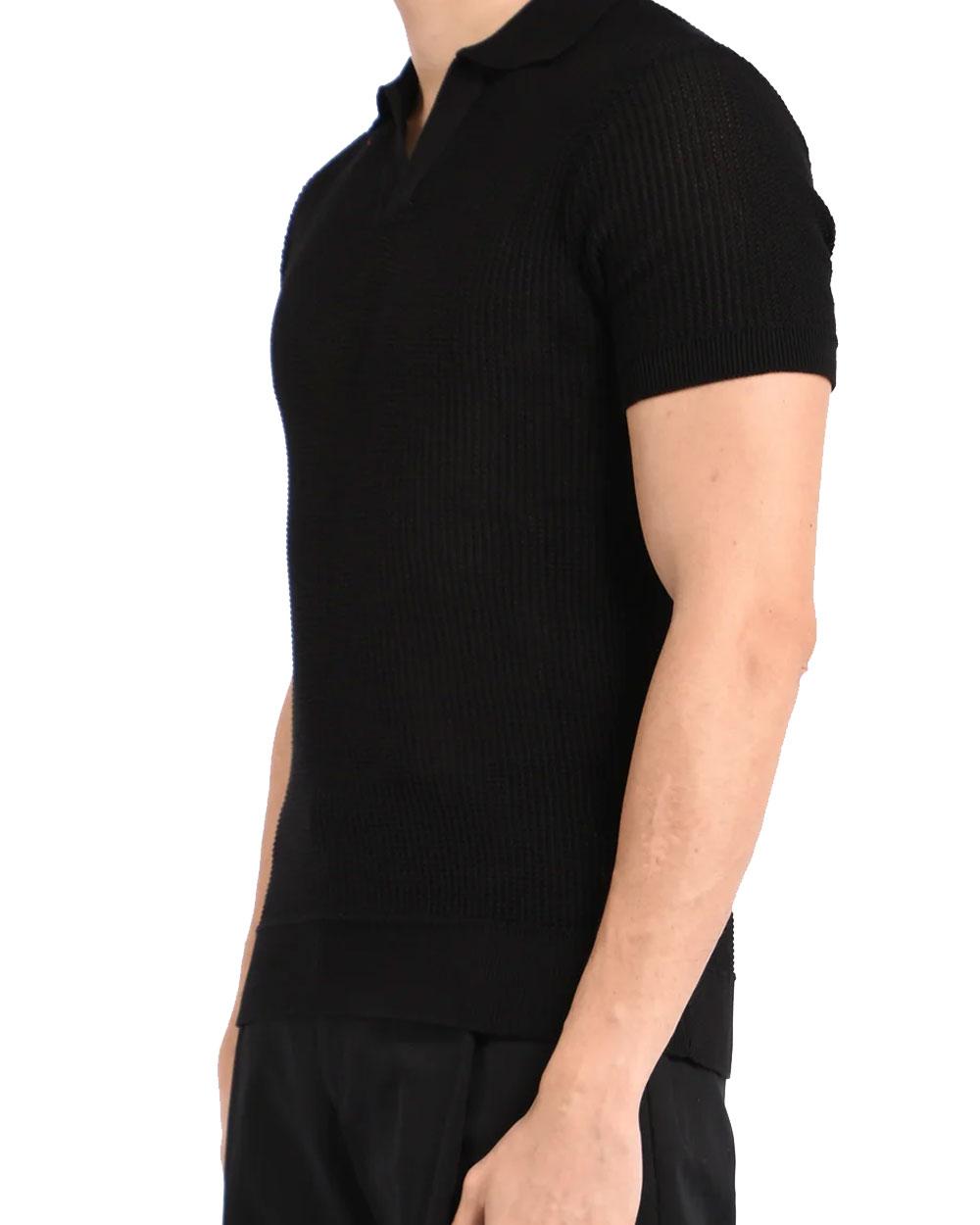DANIELE ALESSANDRINI Polo Daniele Alessandrini uomo DUMC0014YCO0010 nera traforata<BR/><BR/> DUMC0014YCO0010 9000 