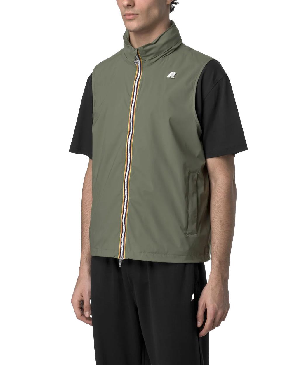 K-WAY Smanicato K-WAY uomo K3123TW VALEN STRETCH NYLON JERSEY Verde antivento impermeabile collo a costine K3123TW V15 
