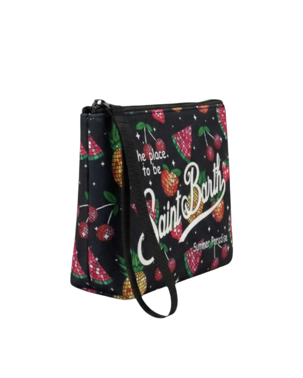MC2 SAINT BARTH Pochette MC2 SAINT BARTH uomo ALINE ALIN00100634L Nera tessuto scuba stampa frutta tropical ALIN00100634L 00 