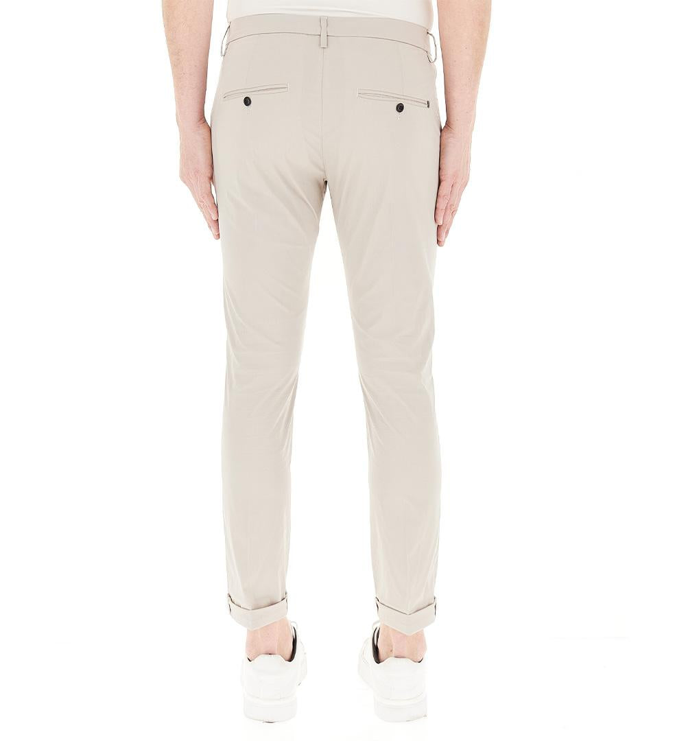 DONDUP Pantalone Dondup Gaubert uomo UP235PS0020 002 Beige slim chino gabardina logo UP235PS0020 002 010 