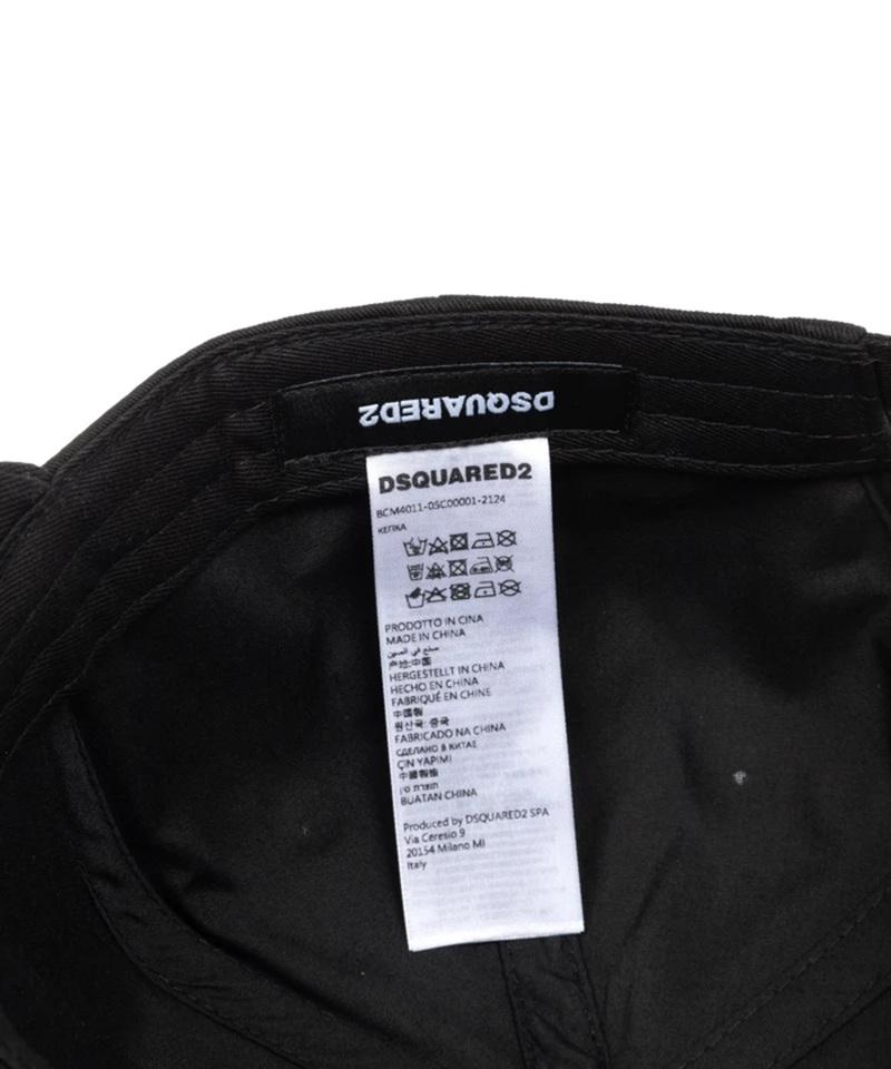 DSQUARED2 Cappello Dsquared2 uomo BCM401105C000012124 nero patch flag canada BCM401105C00001 2124 