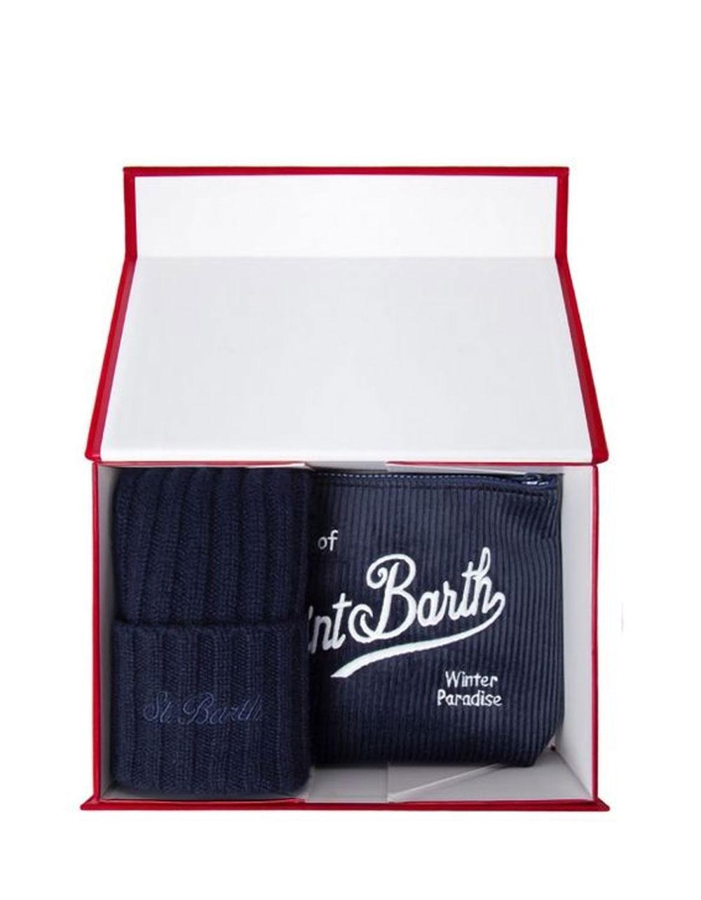 MC2 SAINT BARTH Christmas Box Mc2 Saint Barth uomo blu cappello pochette<BR/> BOX0021TEX000100164I 61 