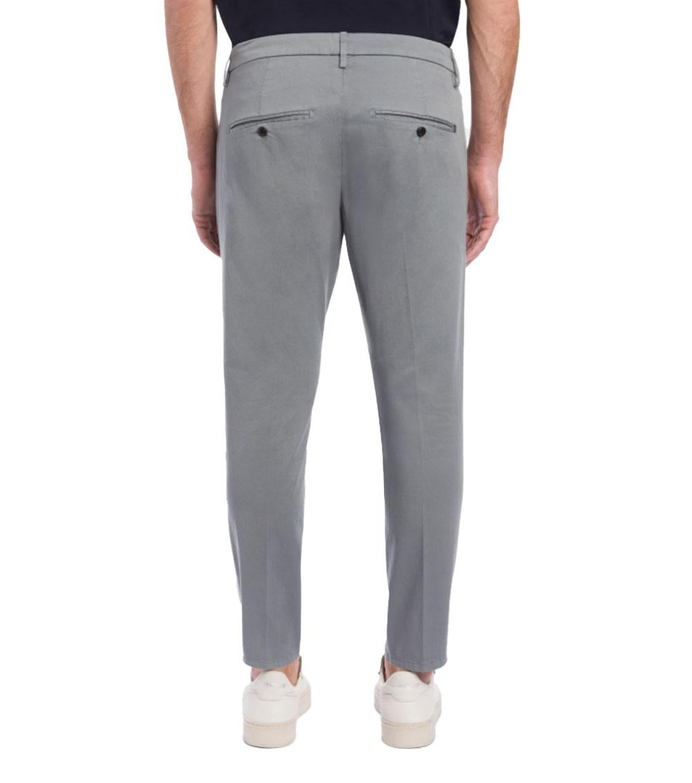 DONDUP Pantalone Dondup uomo Alfredo UP518GS0096U grigio slim in gabardina compact<BR/> UP518GS0096U 903 