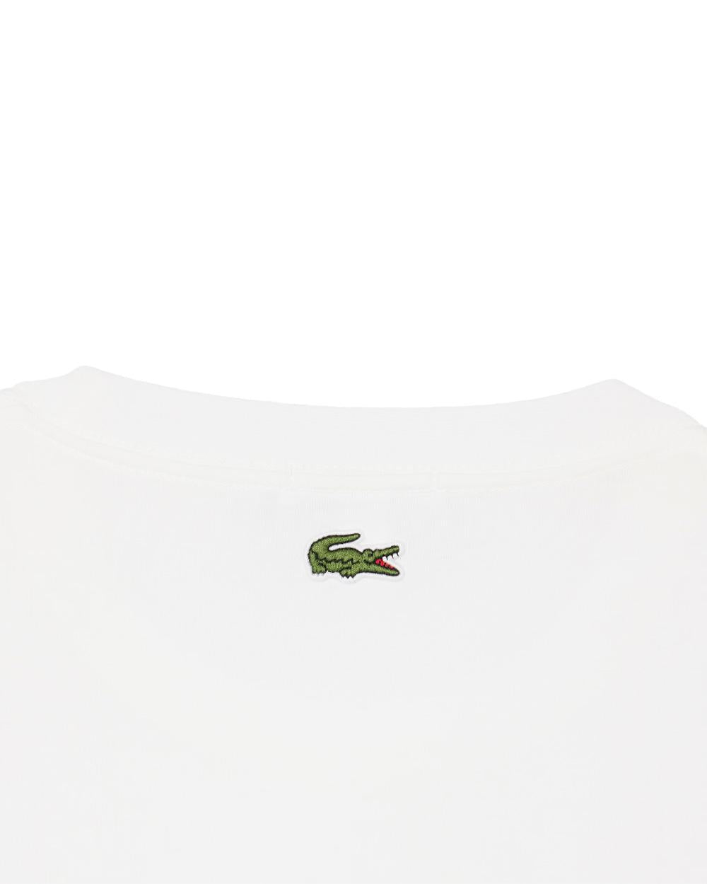 LACOSTE T-shirt LACOSTE uomo TH0753 Bianca maniche corte marchio classic fit collo a coste TH0753 70V 