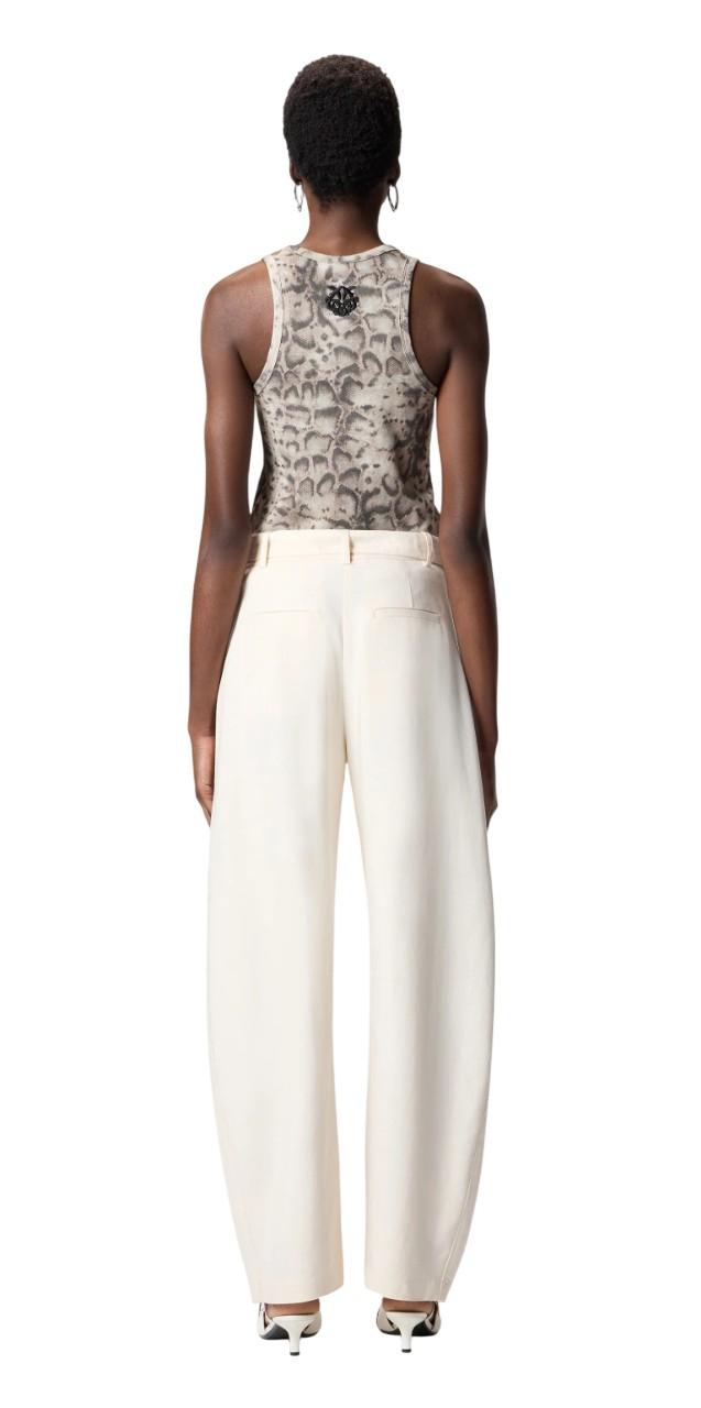 PINKO Canotta Pinko donna 106919A3DP CZ9 Belfiore con stampa animalier Multicolor Beige Nero<BR/> 106919A3DP CZ9 