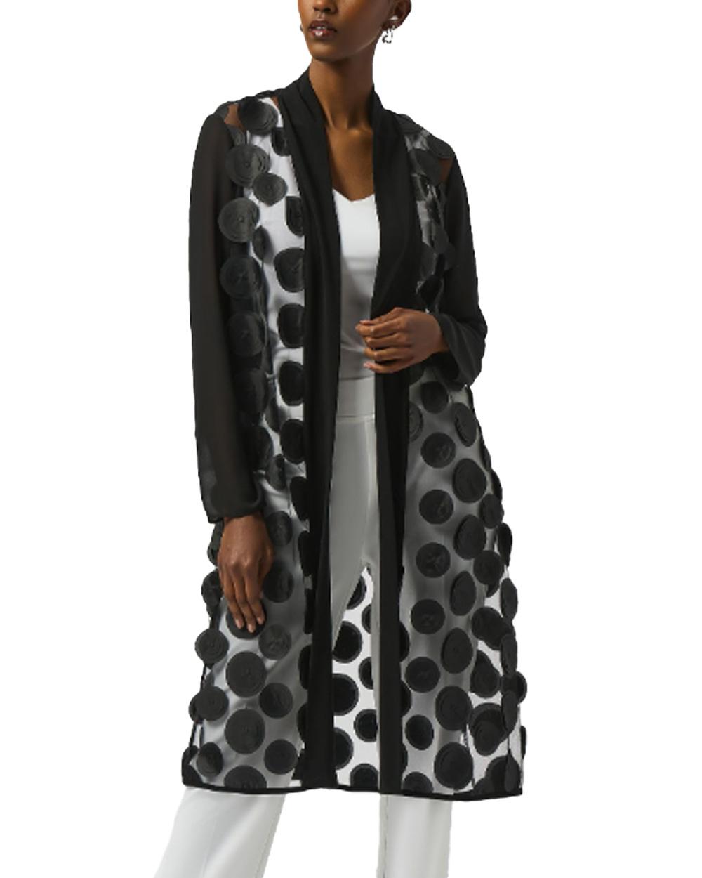 JOSEPH RIBKOFF Soprabito Joseph Ribkoff donna 251209 nero pois 3d manica lunga mesh 251209 11 