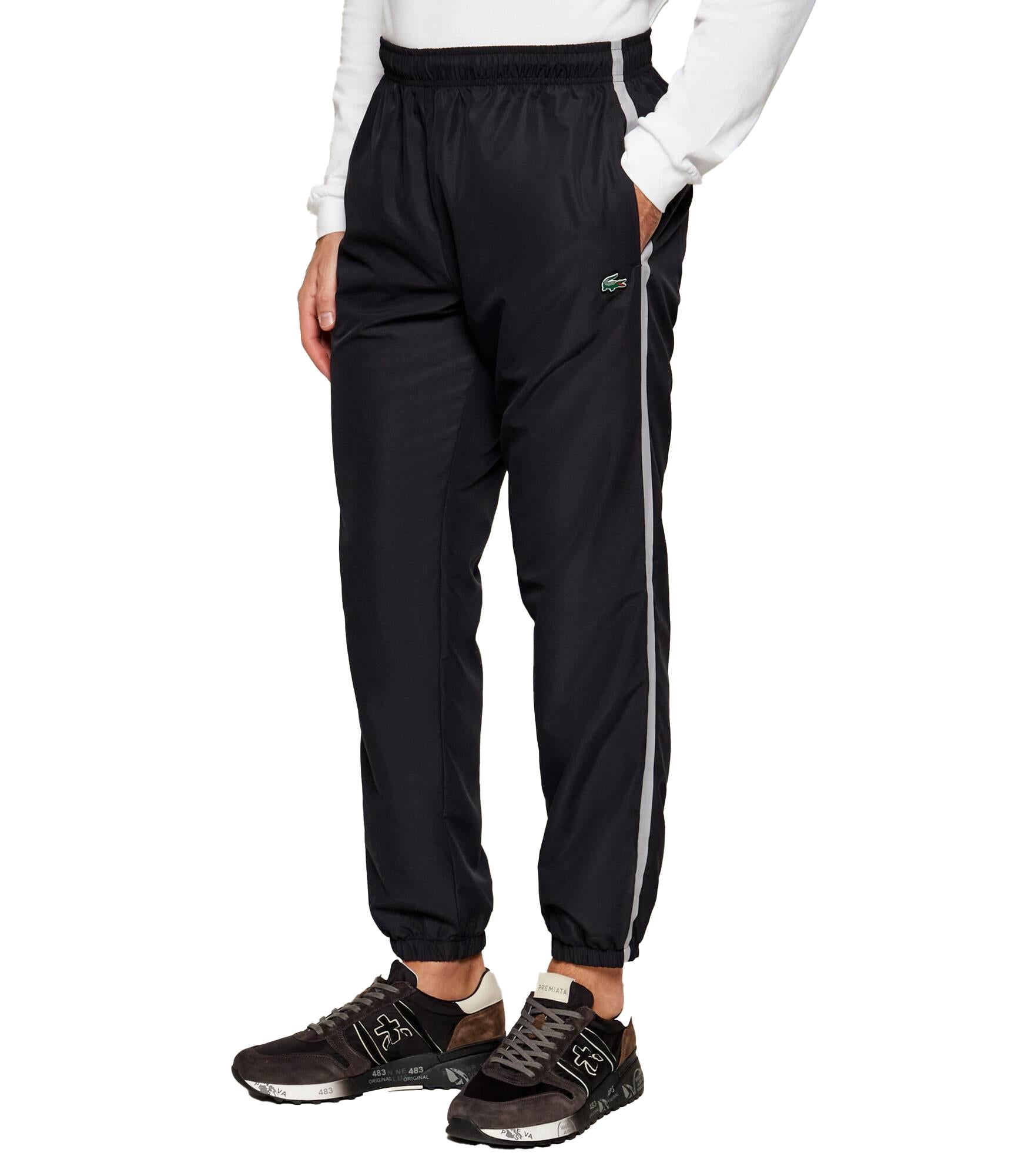 LACOSTE Tuta LACOSTE uomo WH7402031 Nera regular fit cotone polsini elastici WH7402 031 