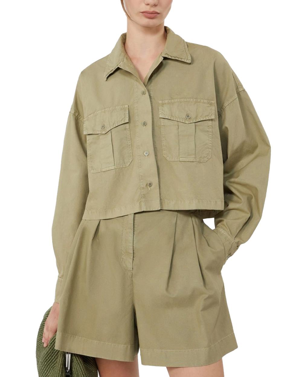 WEEKEND Camicia WEEKEND donna ACCENNI 2615111092600 Verde boxy cotone tasche fondo dritto 2615111092600 003 