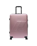 Trolley K-WAY uomo EUDOXIEUR LOGO K81439W Rosa logo stampato all over tasca