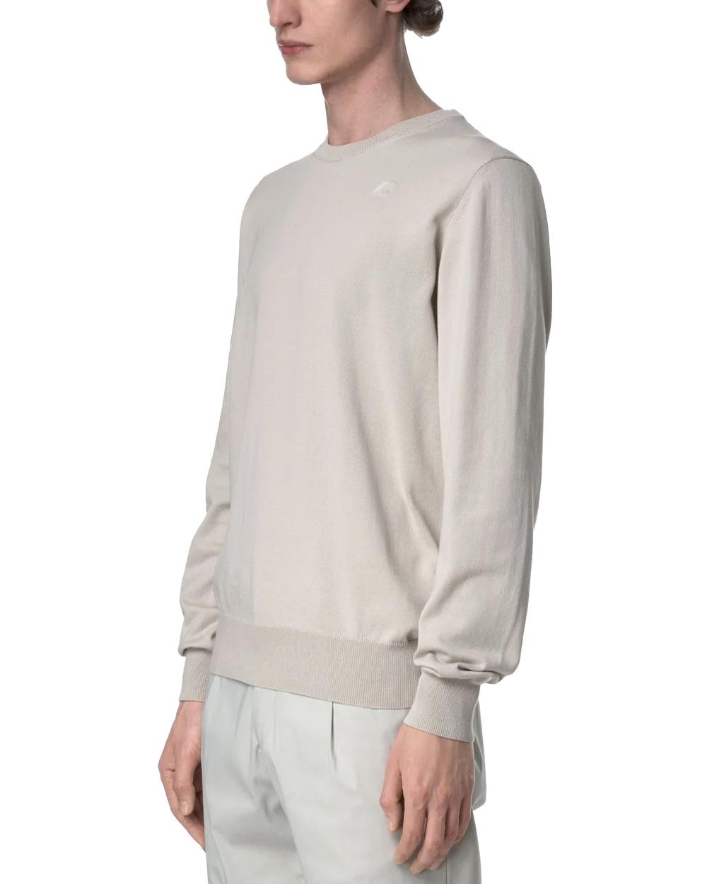K-WAY Maglia K-WAY uomo K4122YW SEBASTIEN COTTON PS Beige rasata cotone girocollo logo K4122YW 634 