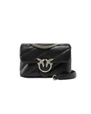PINKO women's bag MINI LOVE BAG PUFF 100039A0F2 Black nappa leather quilting silver shoulder strap