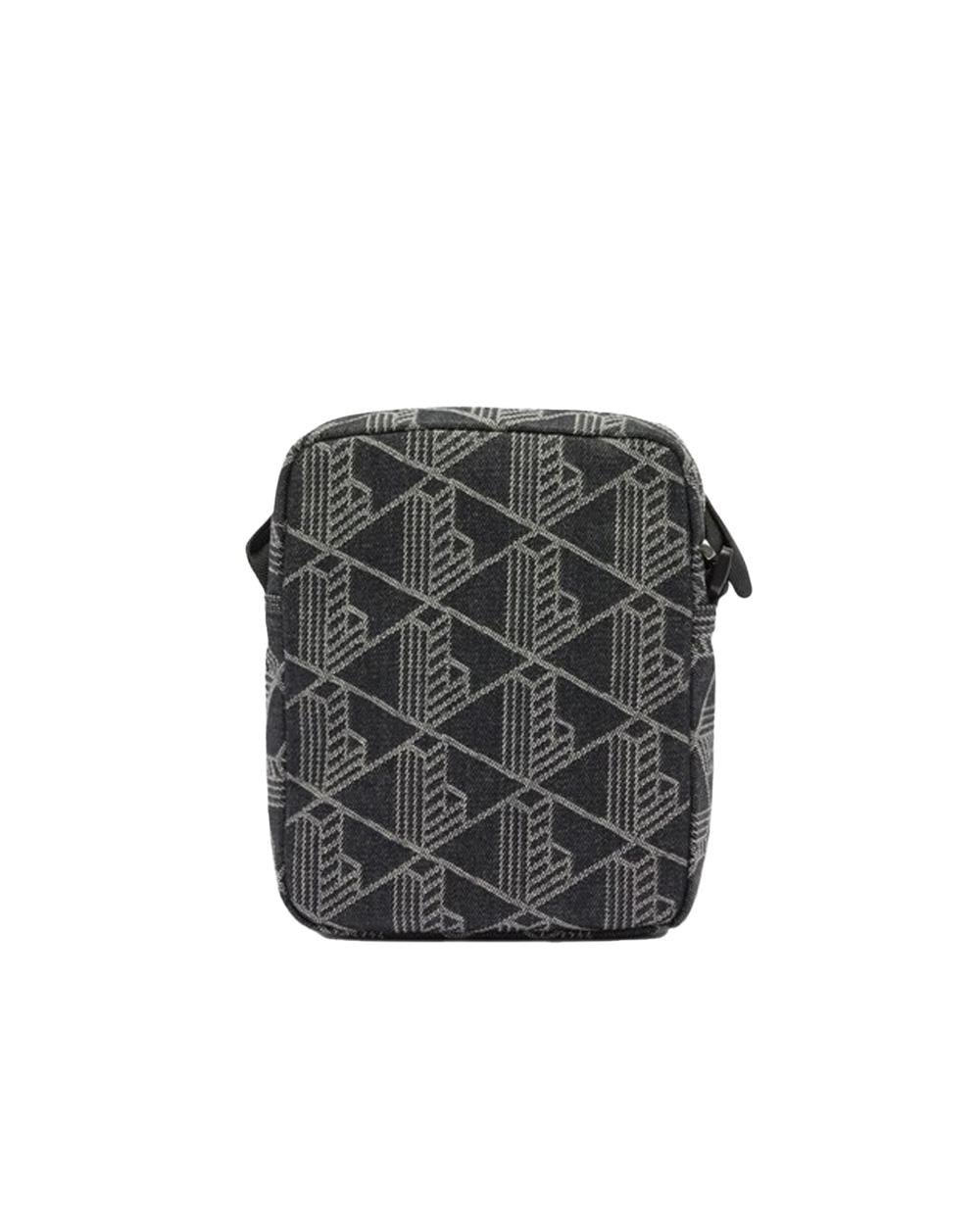 LACOSTE Borsa Lacoste uomo NU4869NZ Nero cinghia regolabile borsa a tracolla verticale cotone jacquard NU4869NZ R33 