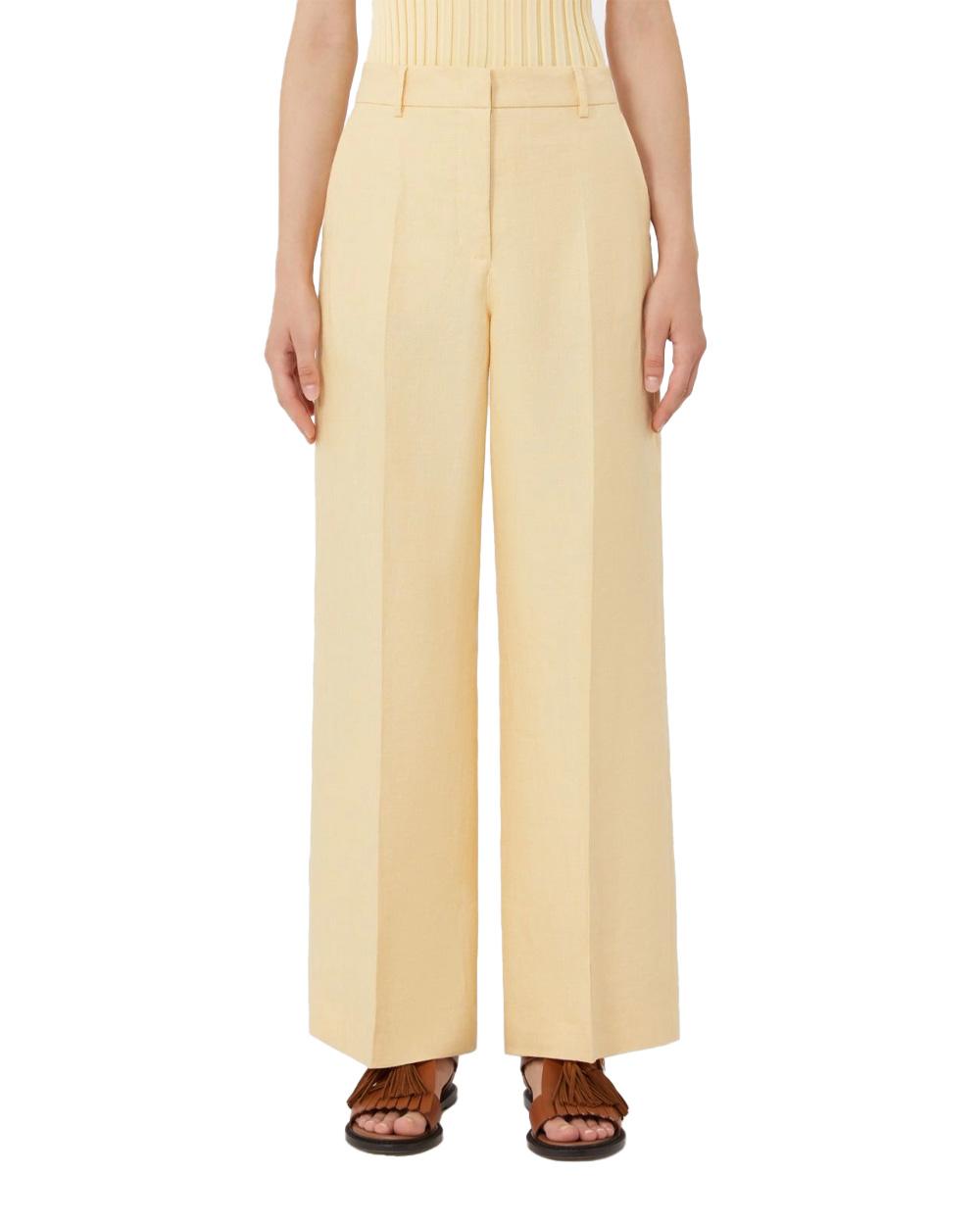 WEEKEND Pantalone WEEKEND donna MALIZIA 2615131112600 Giallo regular canvas lino zip tasche pinces<BR/> 2615131112600 027 