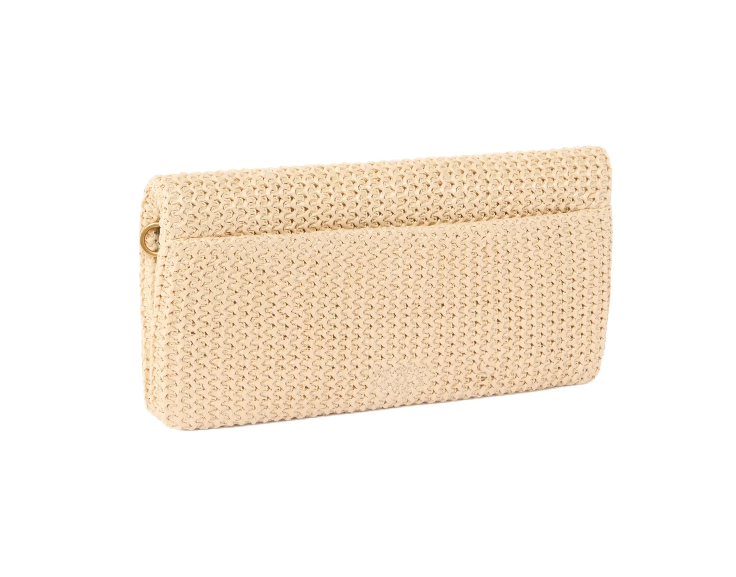 PINKO Pochette Pinko donna 106022A391C 24Q Soft Horizontal Classic media rafia Beige<BR/> 106022A391 C24Q 