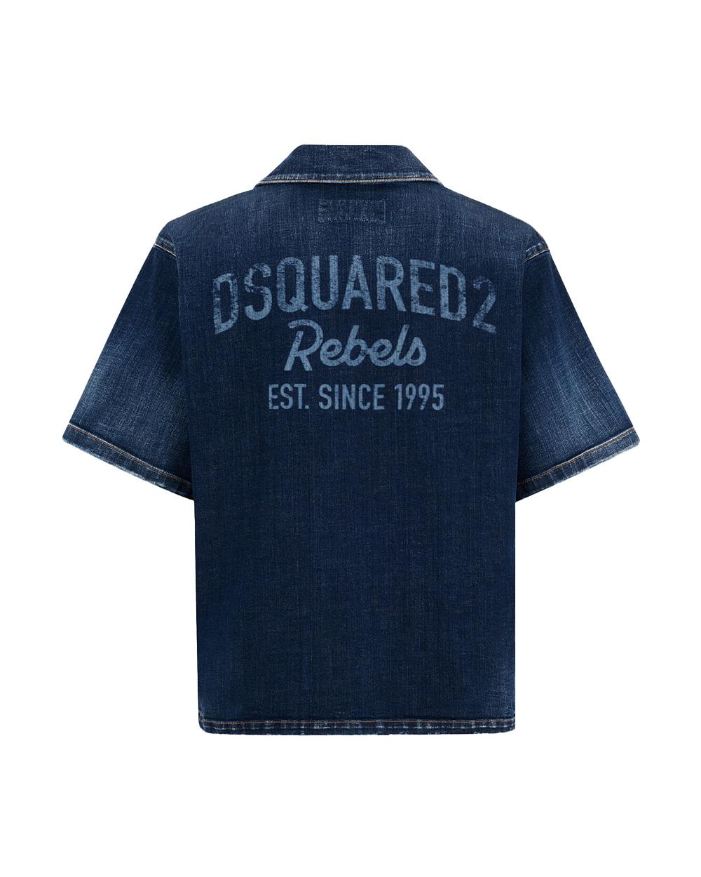 DSQUARED2 Camicia DSQUARED2 uomo S74DM1027S30664 Denim colletto polo maniche corte cotone S74DM1027S30664 470 