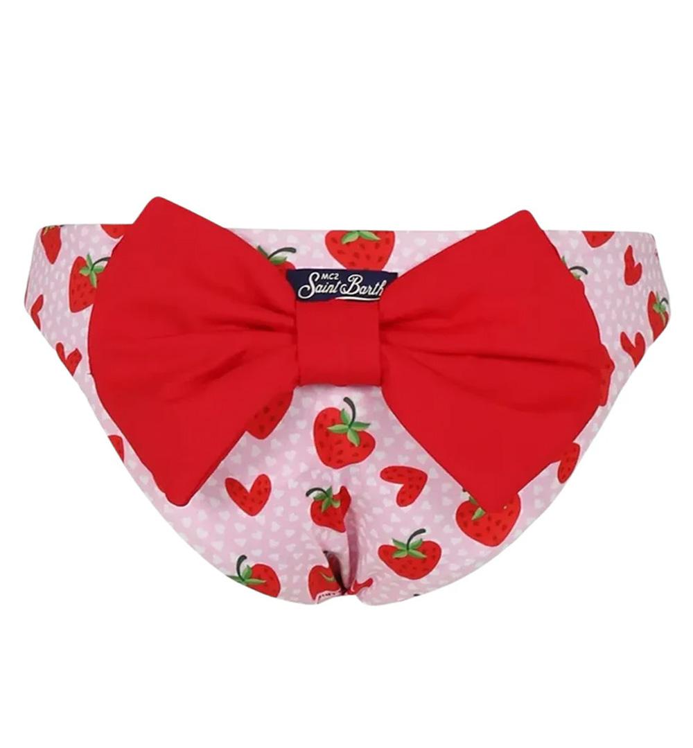 MC2 SAINT BARTH Costume bambina Madame MC2 Saint Barth 01257H Rosa slip nylon stampa lovely traw all over fiocco MADAME01257H 21 