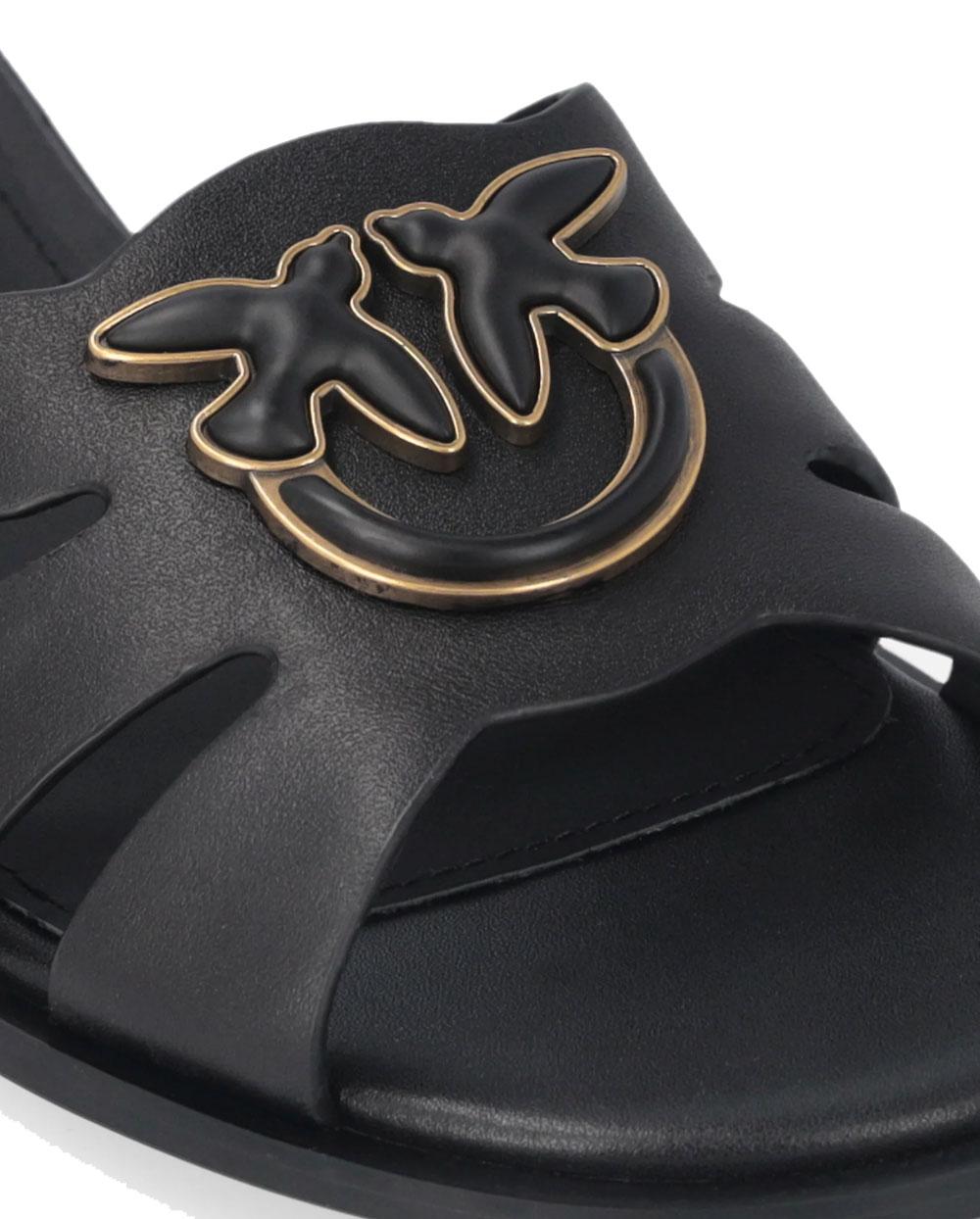 PINKO Ciabatte Pinko donna SD0463P001 Milly nere pelle logo Love Birds <BR/><BR/> SD0463P001 Z99 