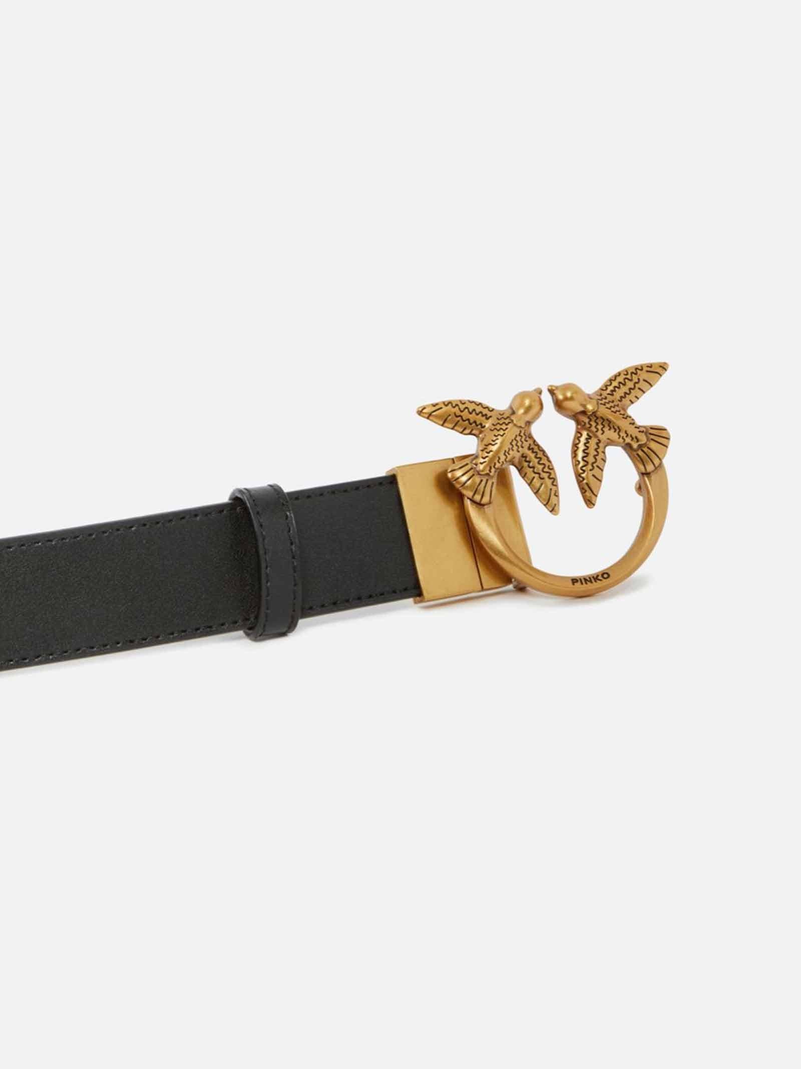 PINKO Cintura double face con fibbia Love Birds 3cm 100125 A1Z6 LZ9Q 
