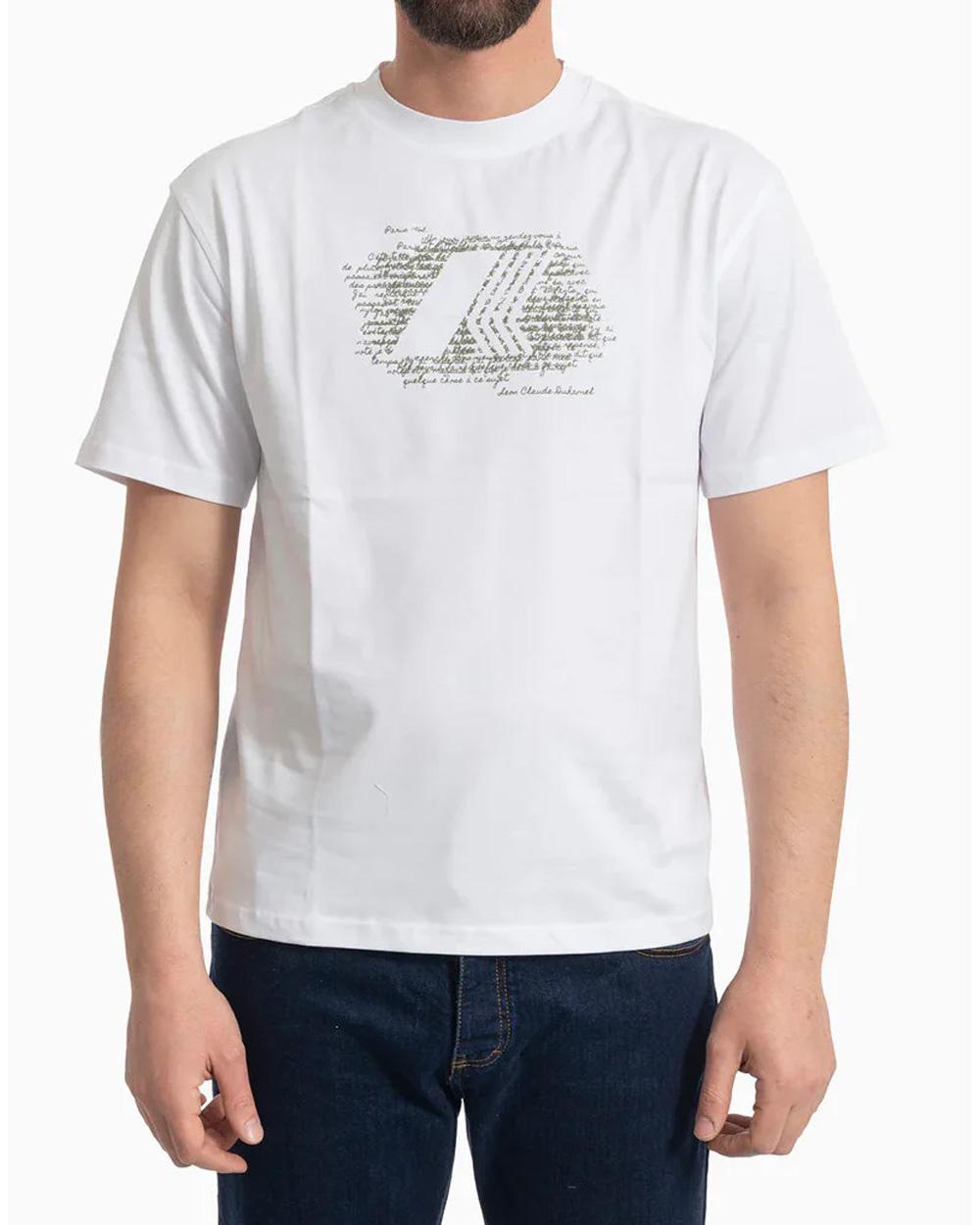 K-WAY T-shirt K-WAY uomo K71357W SOLO JERSEY HISTORY Bianca girocollo slim grafica K71357W 001 