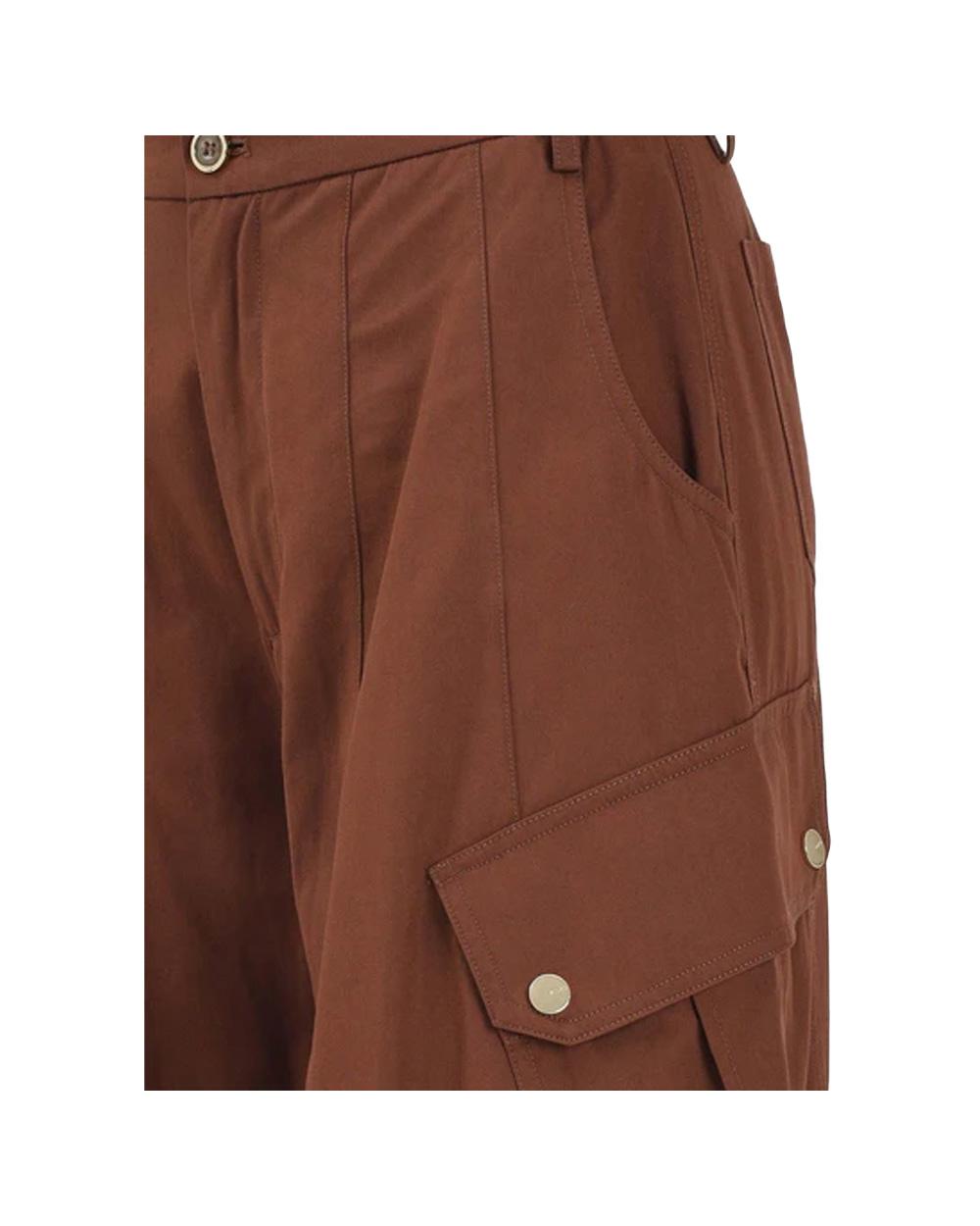 PINKO Pantalone PINKO donna ROSALIN 106278A2ER Marrone cotone twill linea ampia tasche<BR/> 106278A2ER L78 