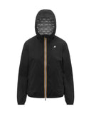 Giubbino K-WAY donna K21346W LIL 2.0 STRETCH DOT Nero impermeabile antivento idrorepellente traspirante