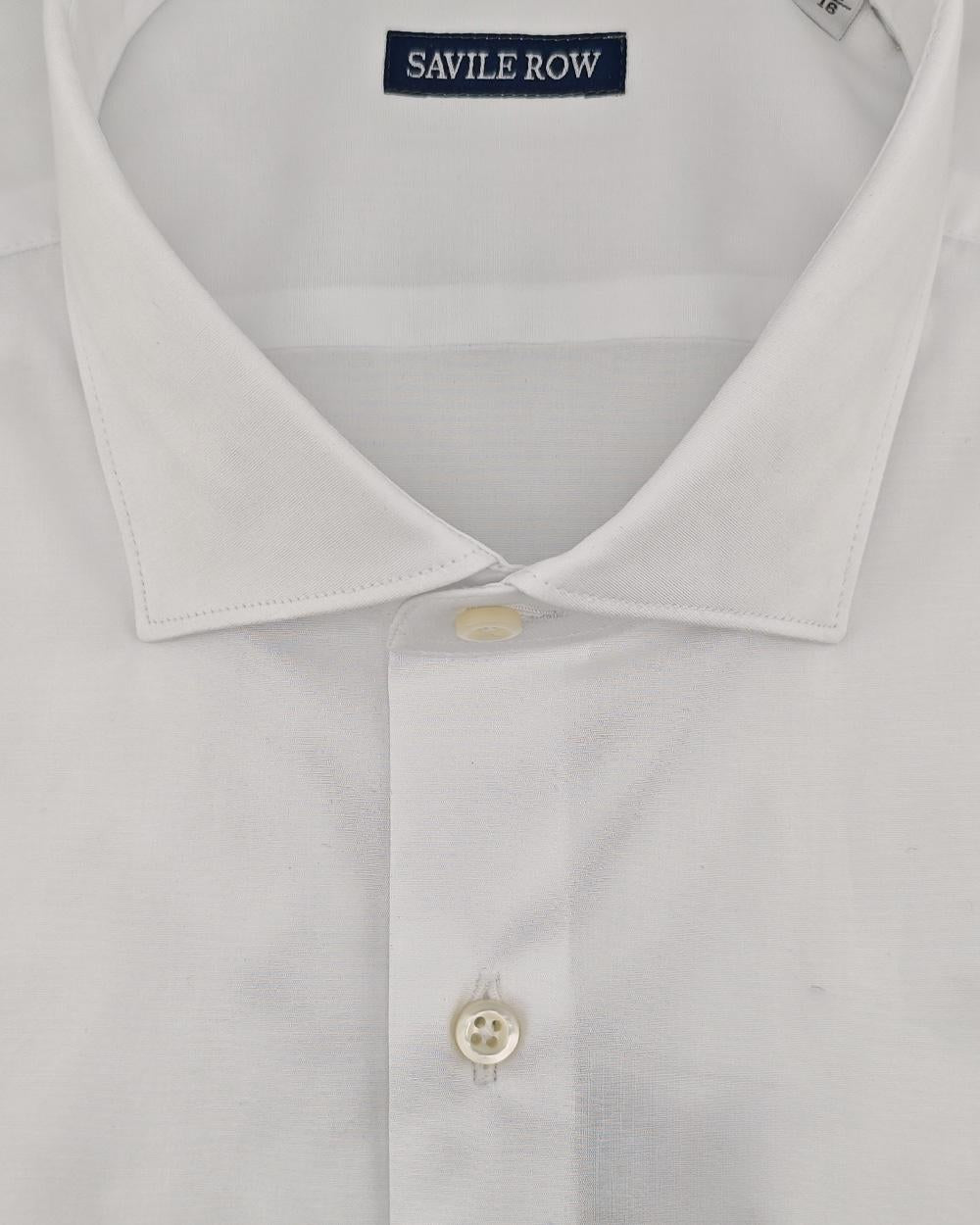 SAVILE ROW Camicia SAVILE ROW uomo R211 Bianca trama operata collo francese bottoni cucitura croce R211 01 
