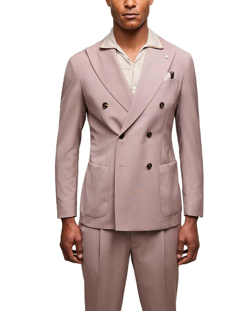 L.B.M. 1911 Giacca L.B.M. 1911 uomo Tom 268664213 Cipria doppiopetto rever ampio punta a lancia tasche 268664213 3 