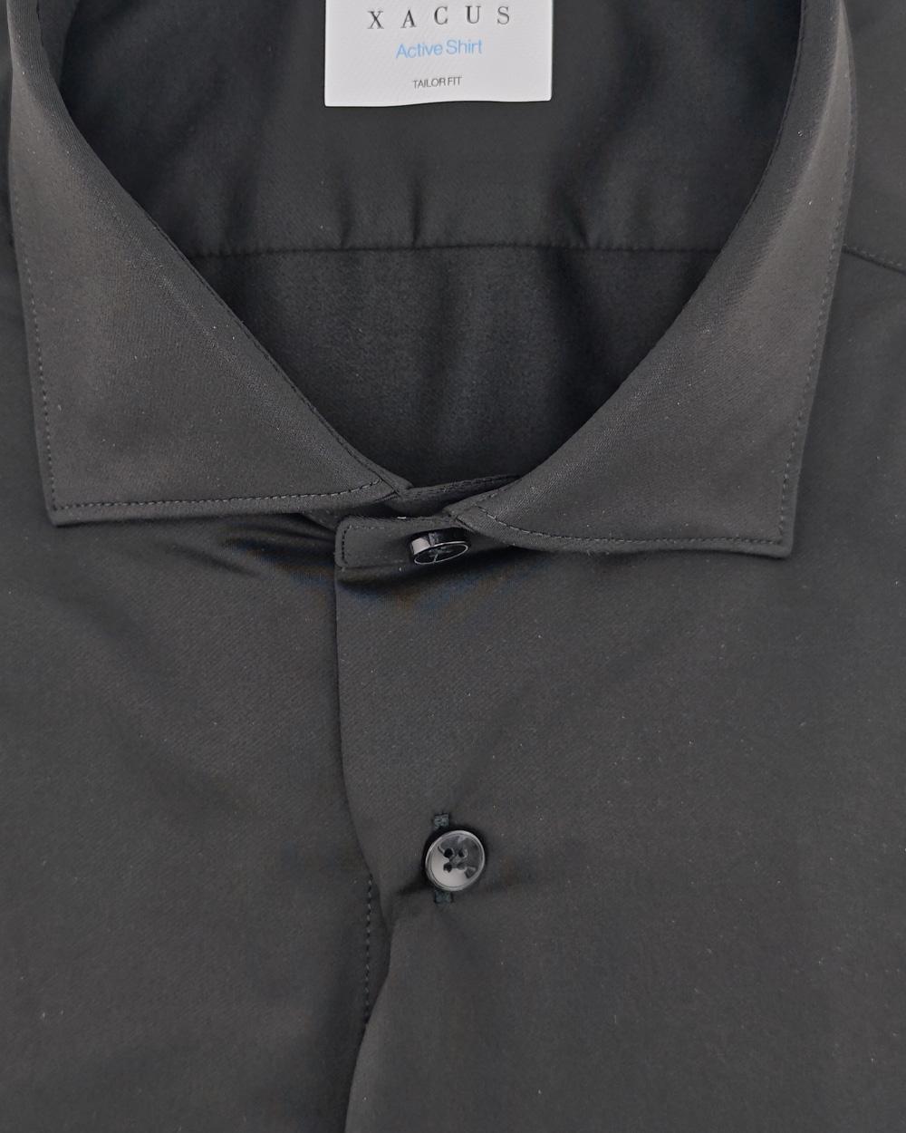 XACUS Camicia XACUS uomo ACT558ML11460 Nera collo francese punte aperte slim fit jersey ACT558ML11460 004 