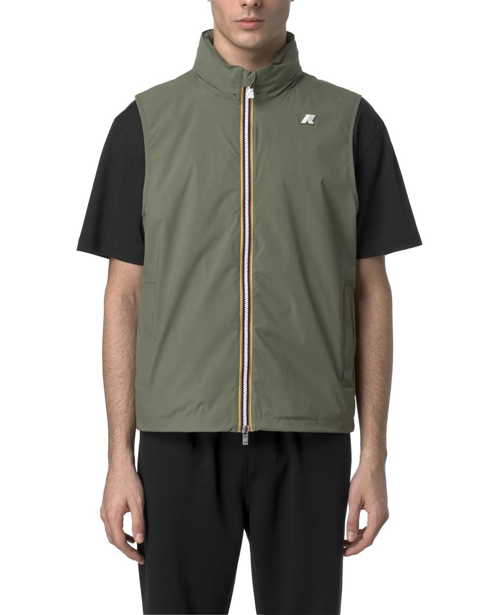 K-WAY Smanicato K-WAY uomo K3123TW VALEN STRETCH NYLON JERSEY Verde antivento impermeabile collo a costine K3123TW V15 