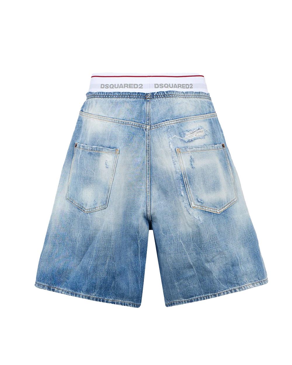 DSQUARED2 Bermuda DSQUARED2 uomo Surfer S71MU0886D30038 Blu cotone etichetta fascia elastica cinque tasche S71MU0886D30038 470 