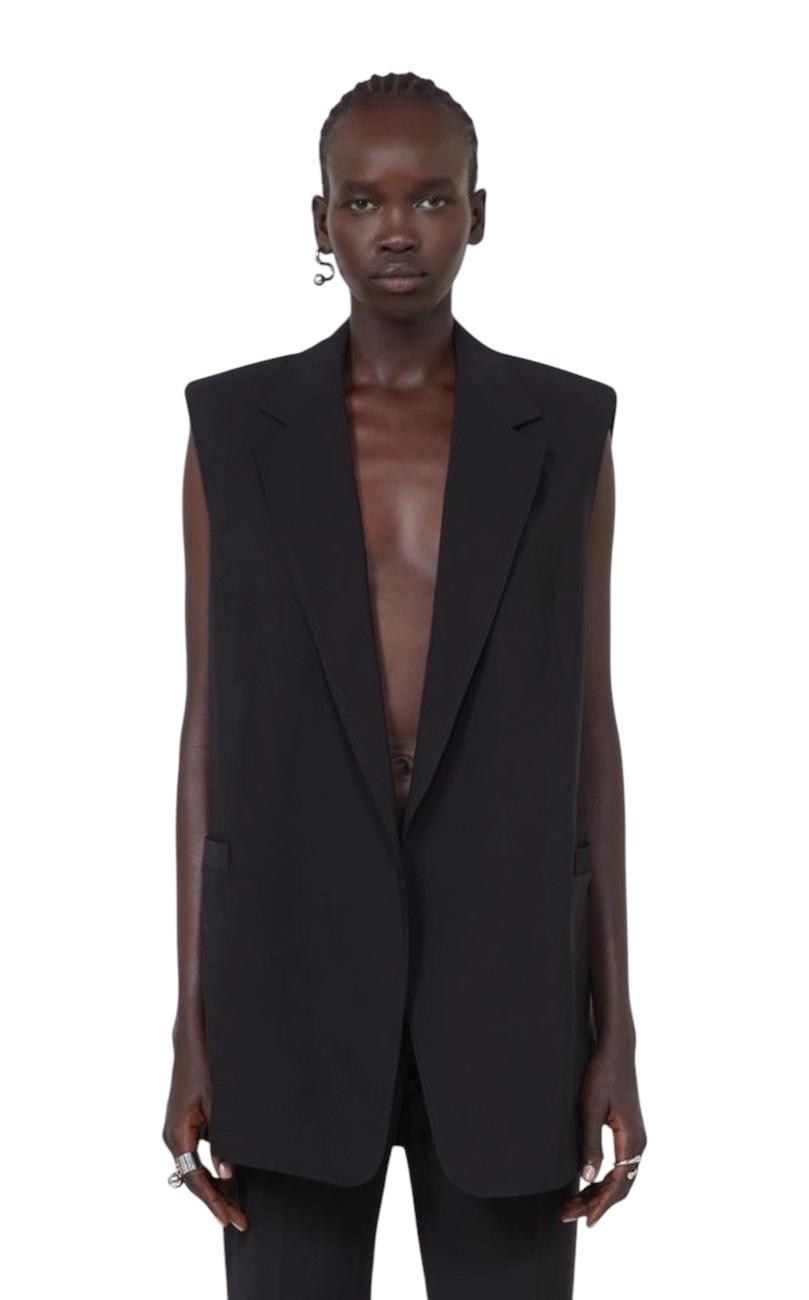 SPORTMAX Gilet Sportmax donna 2612281012600 003 Maggio over in viscosa lavata Nero<BR/> 2612281012600 003 