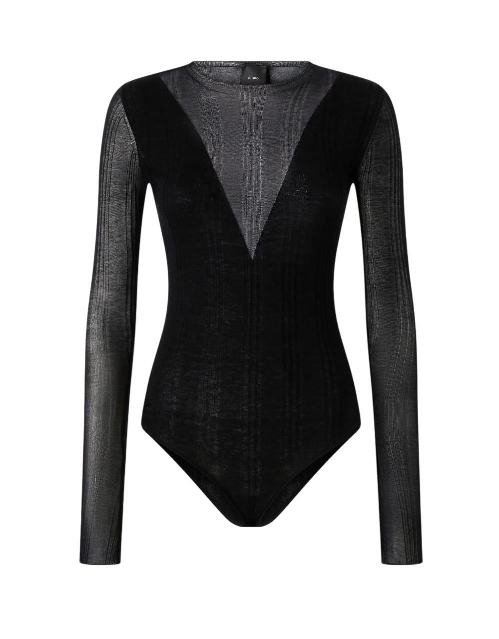 PINKO Body Pinko donna 106320A34BZ99 Disgelo con trasparenze Nero<BR/> 106320A34B Z99 