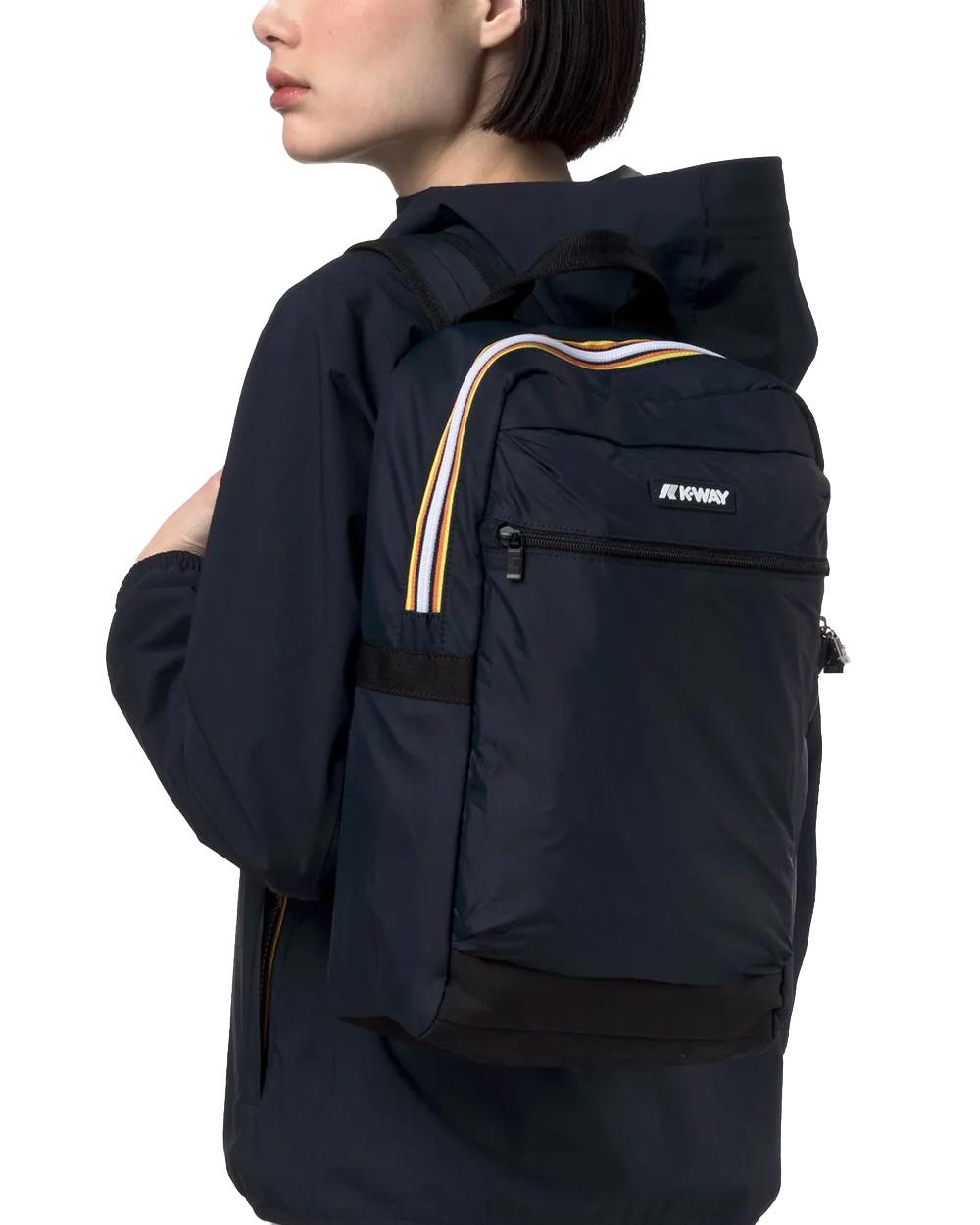 K-WAY Zaino K-WAY unisex K8148CW MID LAON Blu idroreppellente spallacci tasca logo K8148CW K89 