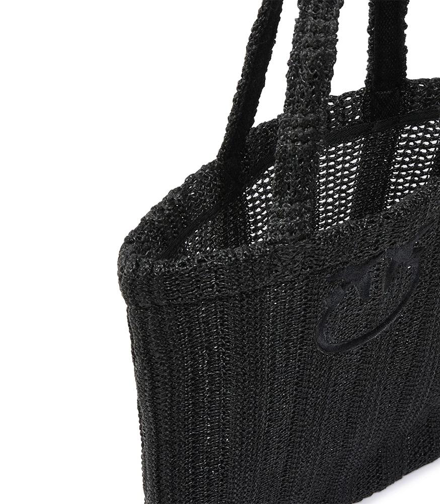 PINKO Borsa Pinko donna 106728A39Y Z99 Shopper Easy Tote Bag Rafia Nero<BR/> 106728A39Y Z99 