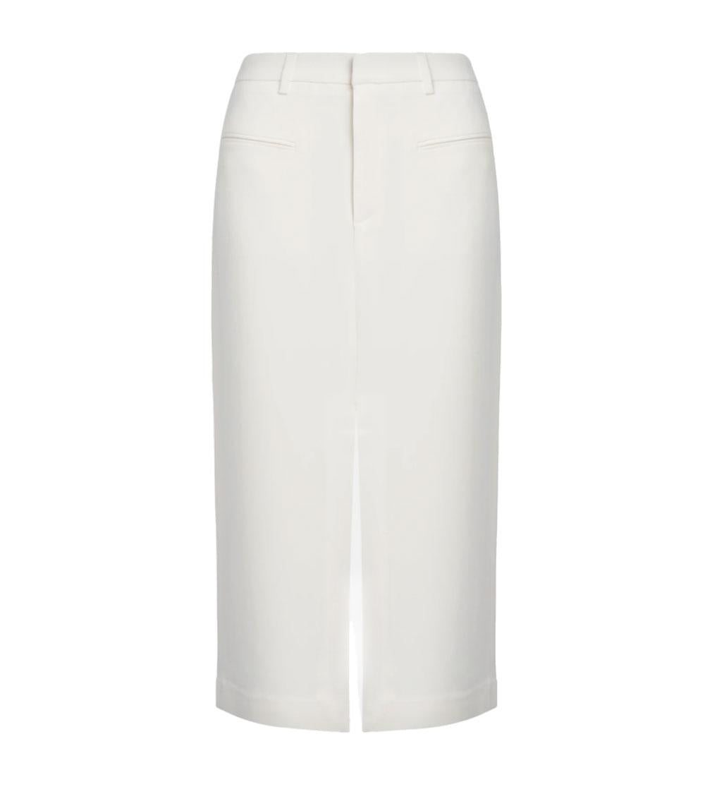 DONDUP Gonna Dondup donna G621IS0021D bianca midi crepe di viscosa<BR/> G621IS0021D 017 