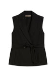Gilet Pennyblack donna 2611151032200 002 Girello a disegno gessato lamé Nero