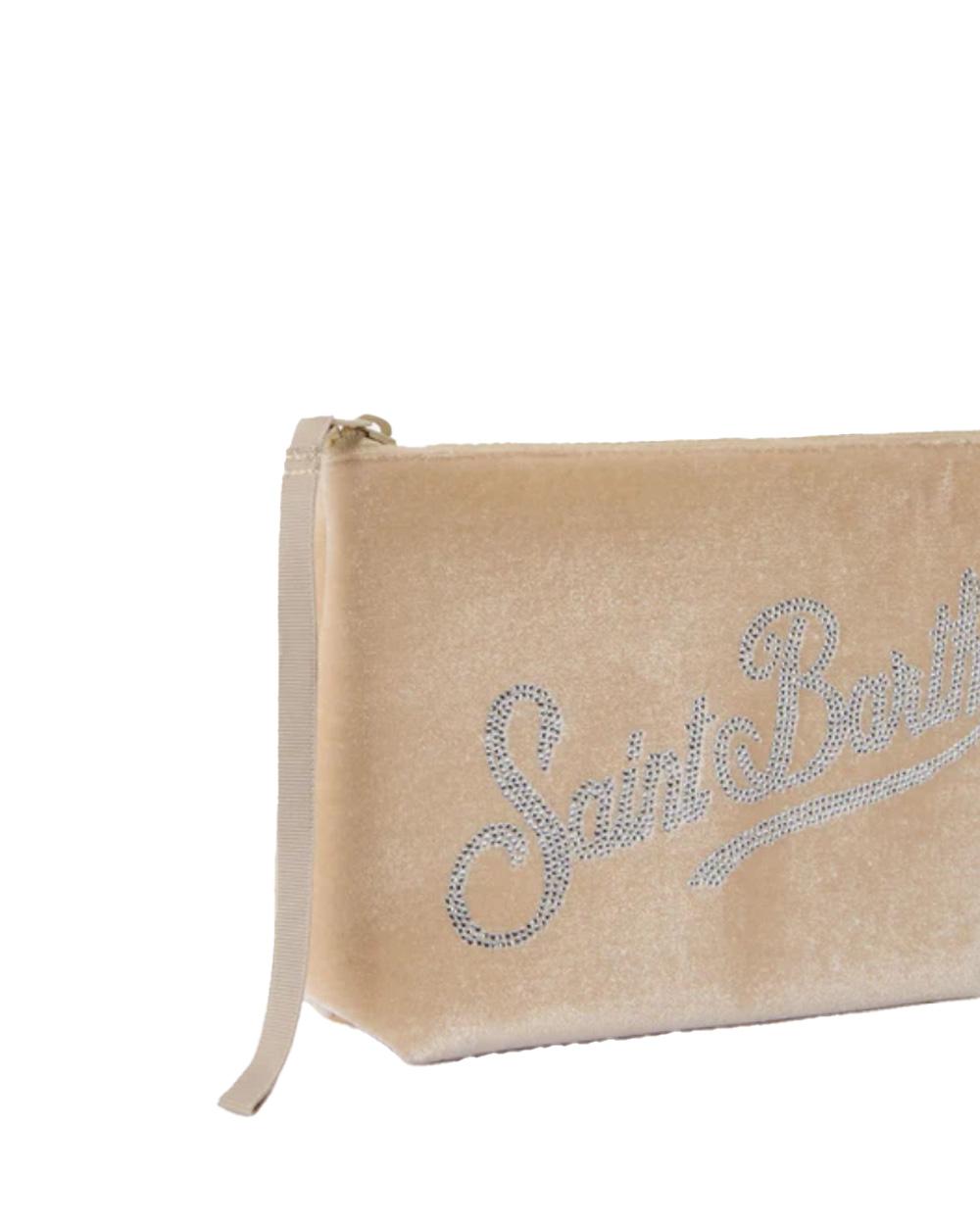 MC2 SAINT BARTH Pochette MC2 SAINT BARTH unisex Aline Velvet ALI001400267L Beige effetto ciniglia zip ALI001400267L 11 